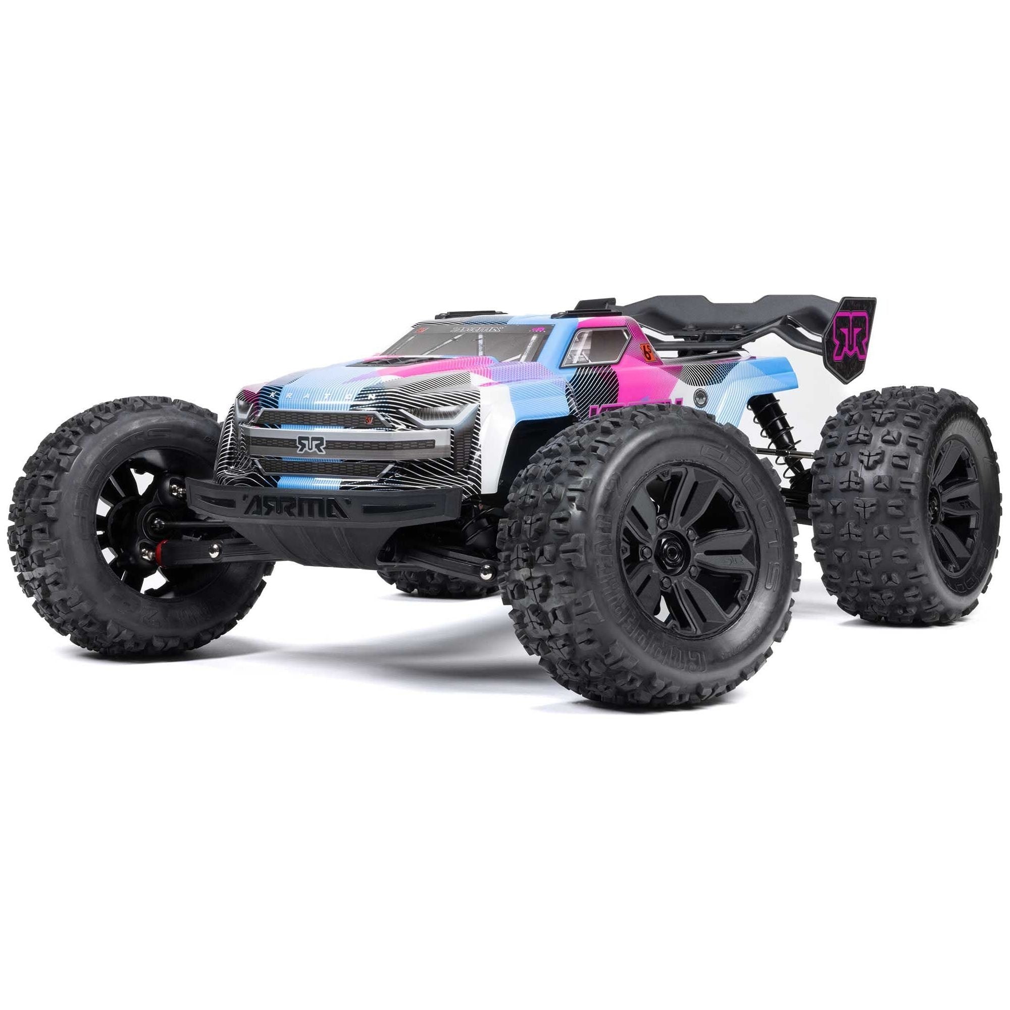 Arrma Kraton 6S BLX 4X4 1/8 Speed Monster Truck, RTR, Pink/Blue