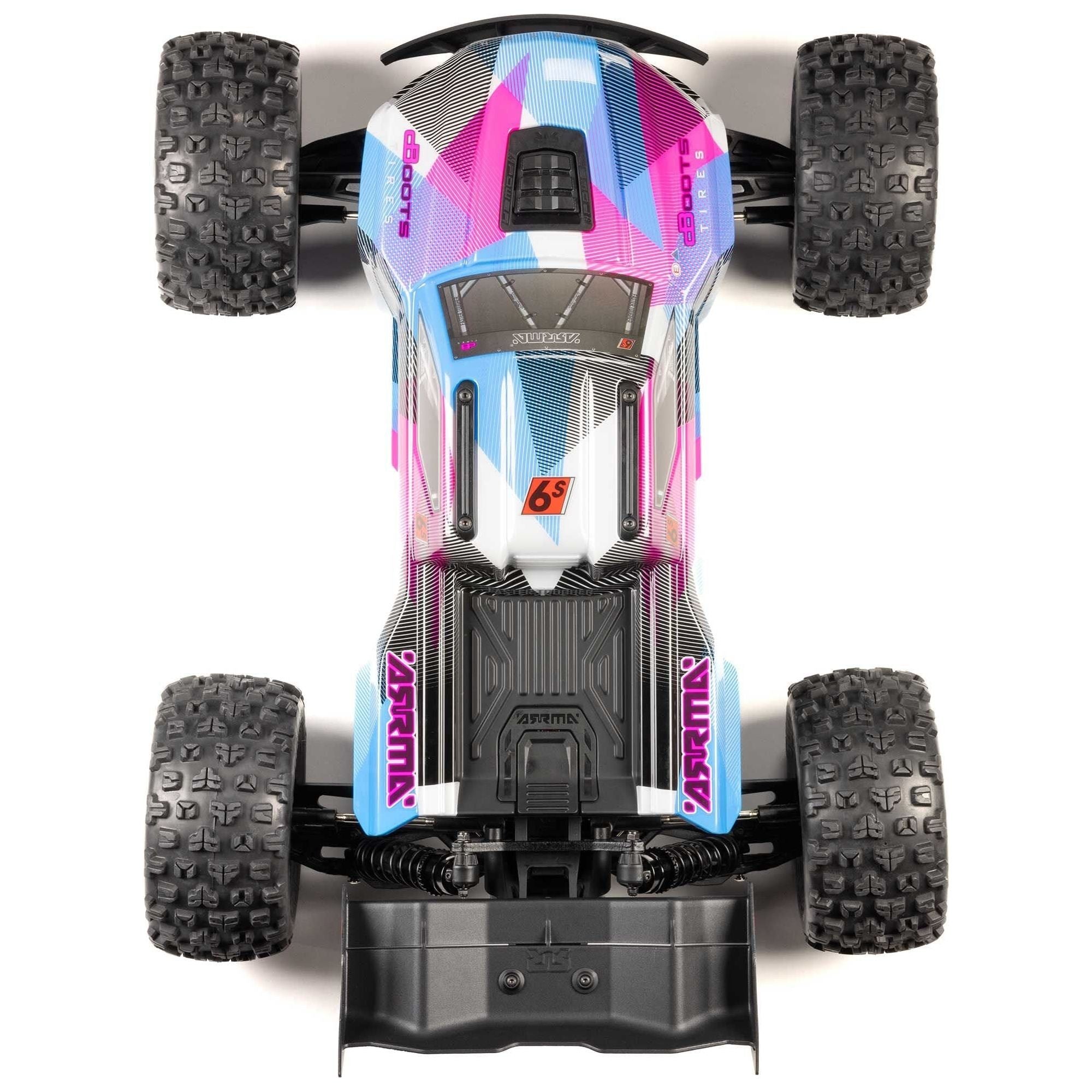 Arrma Kraton 6S BLX 4X4 1/8 Speed Monster Truck, RTR, Pink/Blue