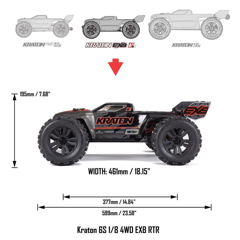 ARRMA Kraton 6S BLX 4WD Extreme Bash 1/8 Monster Truck with Smart Technology RTR