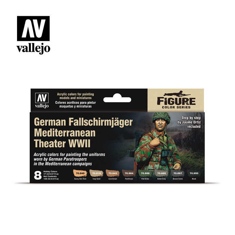 Vallejo Model Colour German FallschirmjÃ¤ger Mediterranean Theater WWII Acrylic Paint Set [70188]