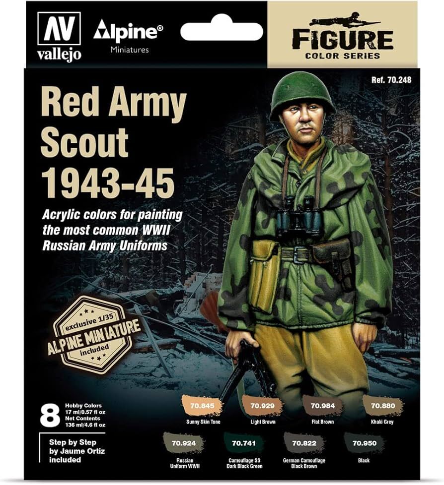 Vallejo Model Colour Alpine Red Army Scount 1943-45 Acrylic Paint Set