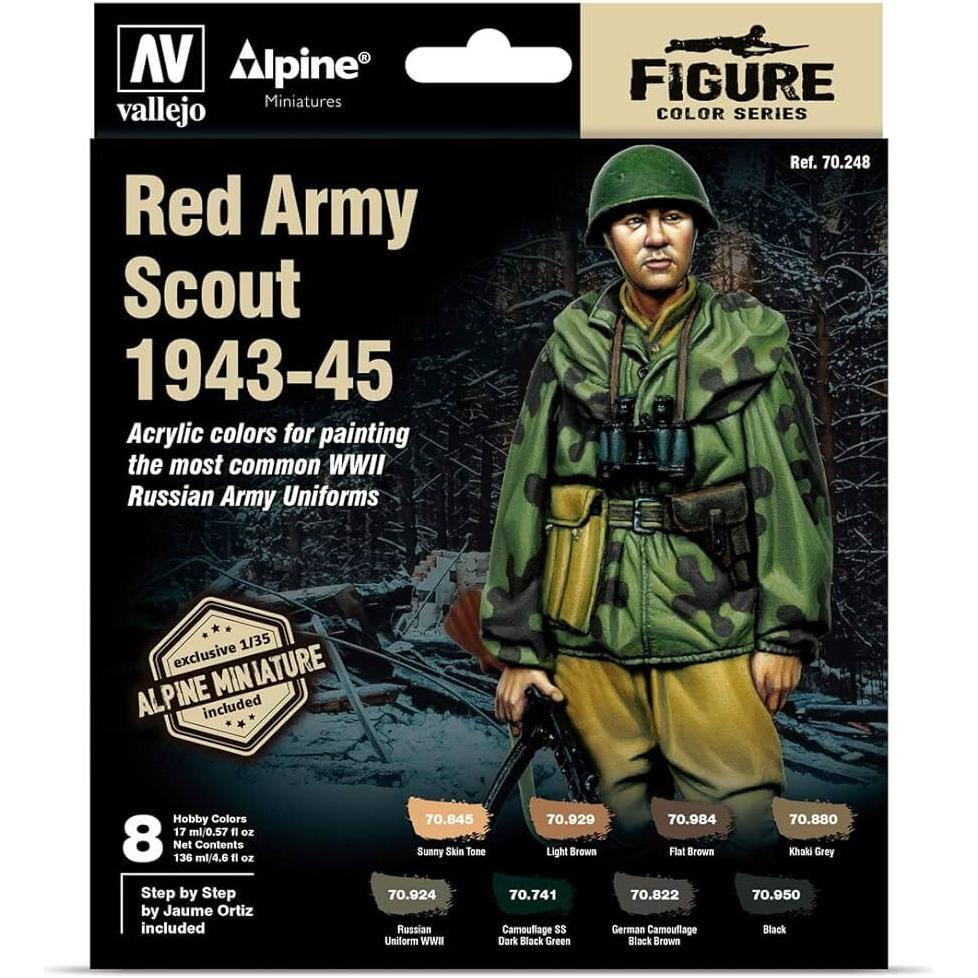 Vallejo Model Colour Alpine Red Army Scount 1943-45 Acrylic Paint Set