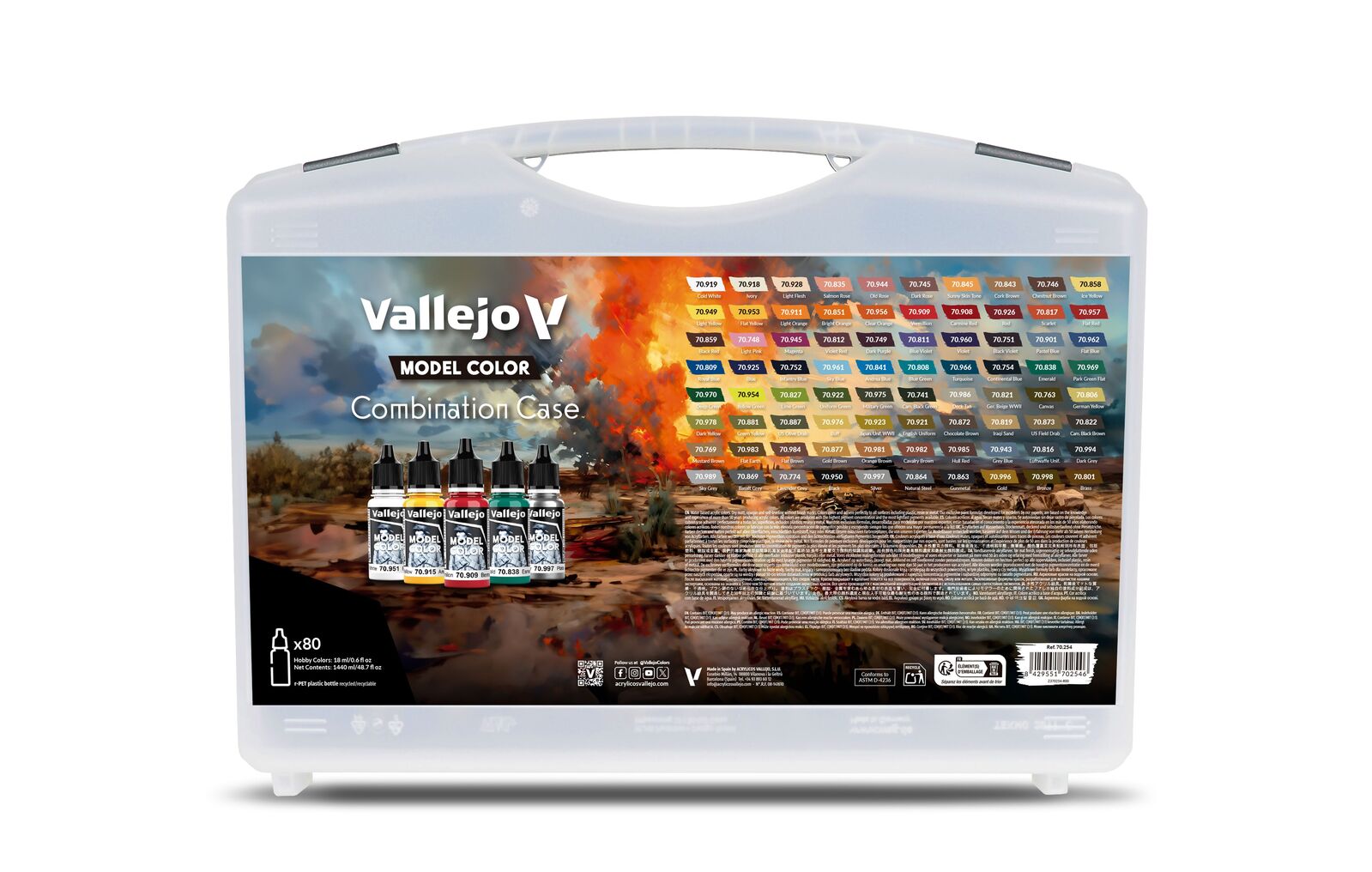 Vallejo Model Colour: Combination Case (80 Colours) Acrylic Paint Set