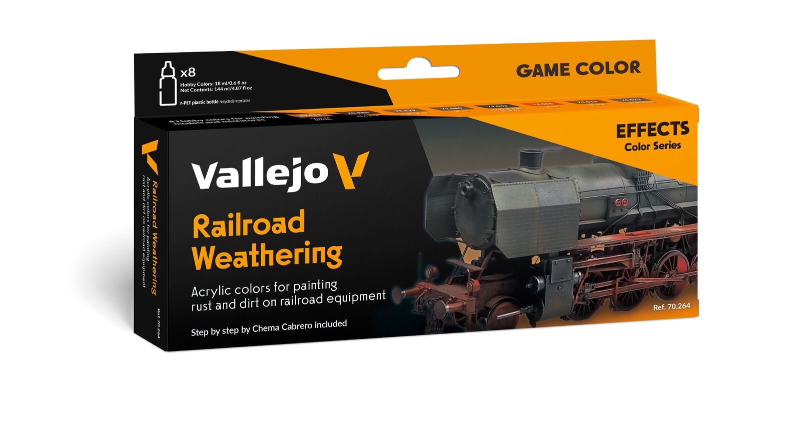 Vallejo Model Colour: Railroad Weathering by Chema Cabrero (8 Colours) Acrylic Paint Set