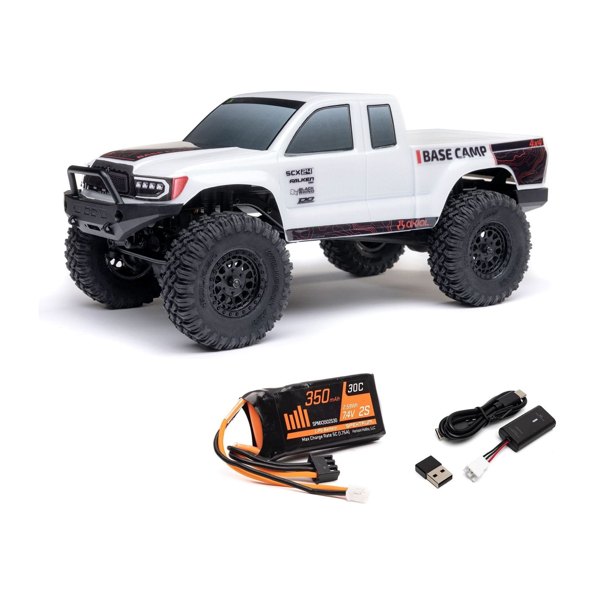 Axial SCX24 Base Camp 1/24 Rock Crawler, RTR, White