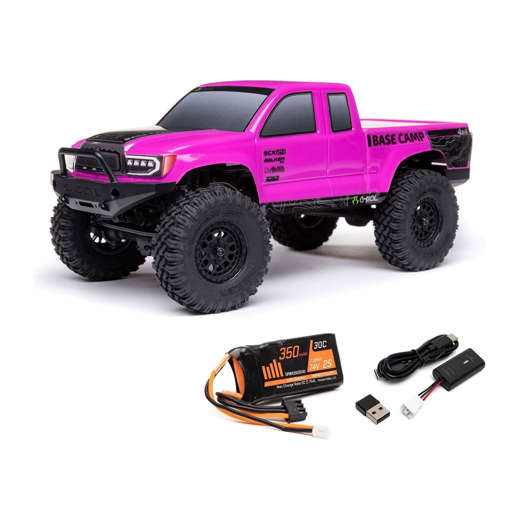 Axial SCX24 Base Camp 1/24 Rock Crawler, RTR, Pink