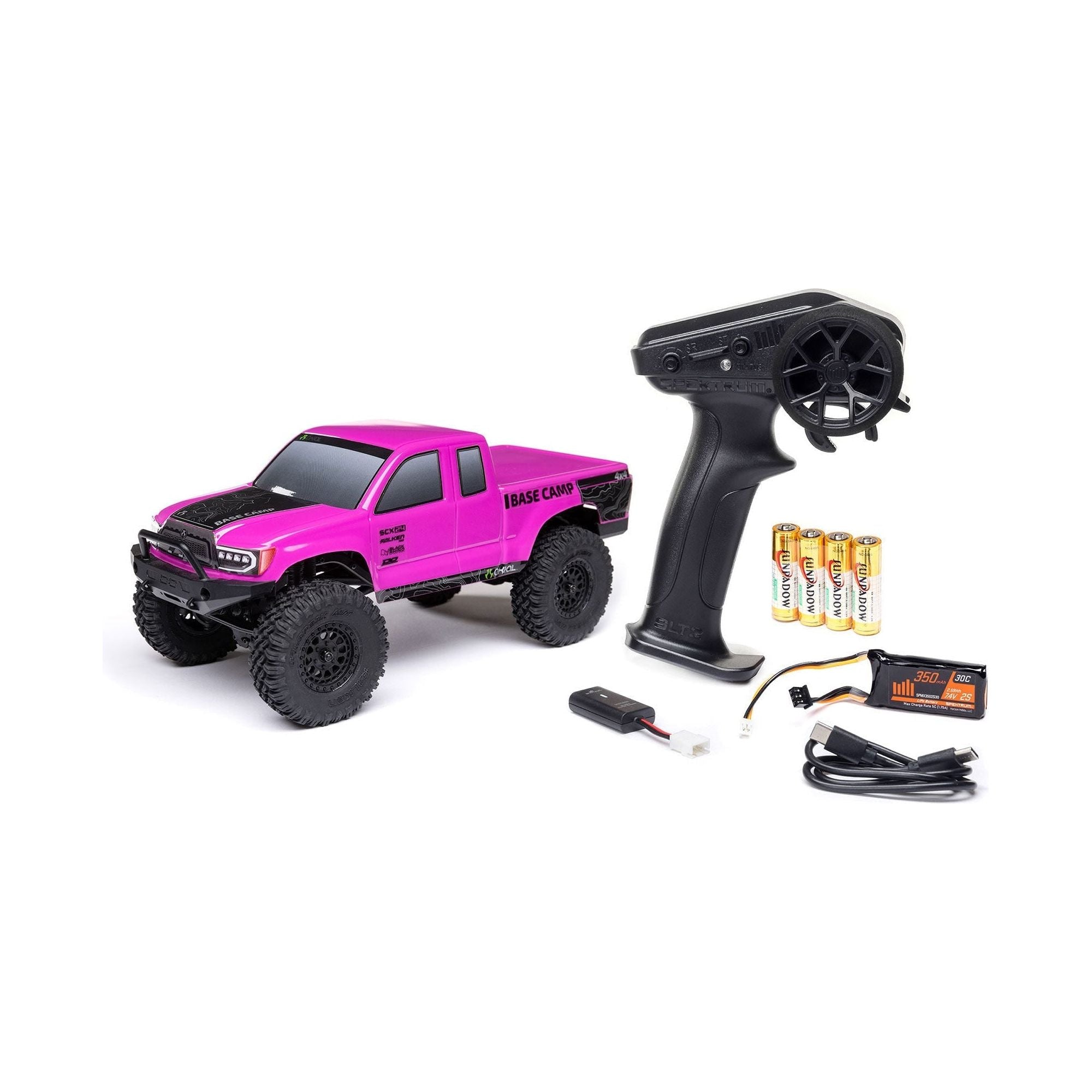 Axial SCX24 Base Camp 1/24 Rock Crawler, RTR, Pink