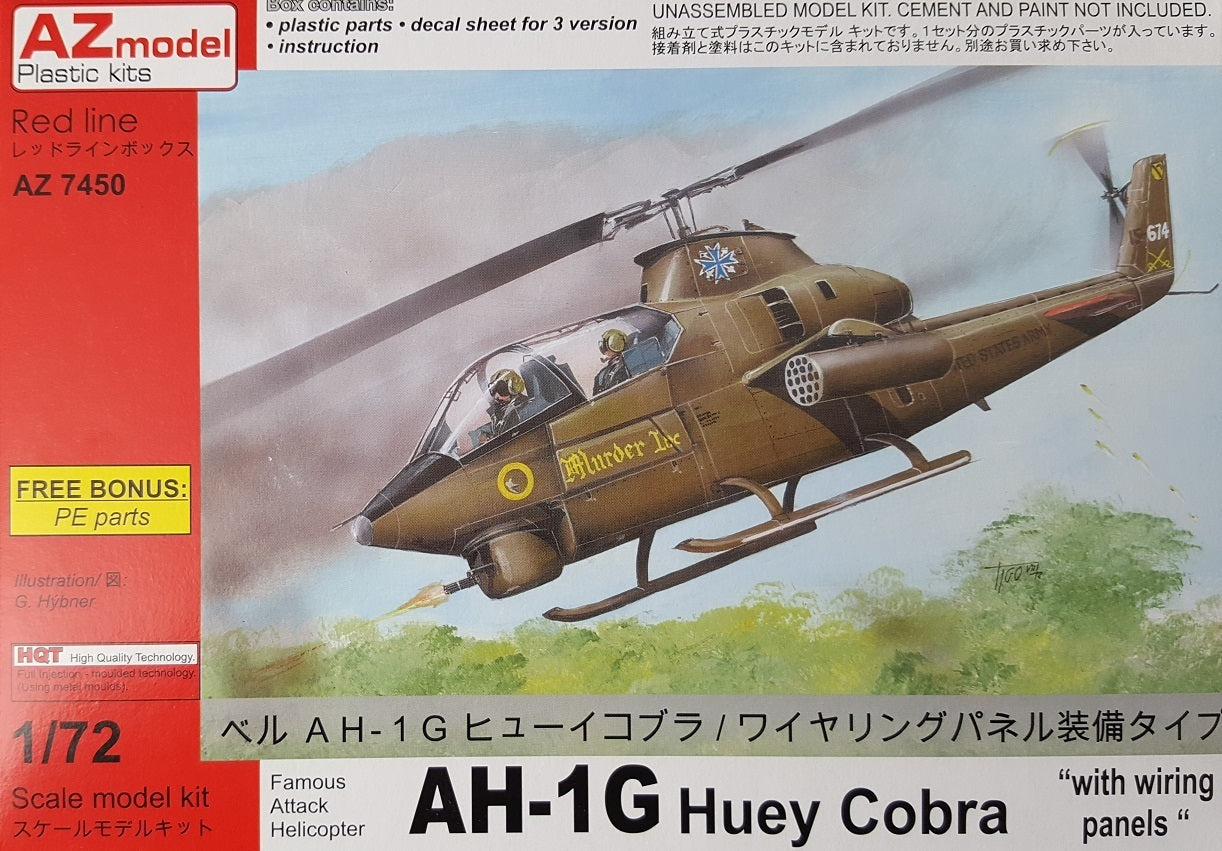 AZ Models 1/72 AH-1G Huey Cobra w/panels Plastic Model Kit [AZ7450]