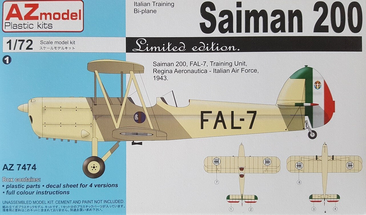 AZ Models 1/72 SAIMAN 200 It,USAF Plastic Model Kit [AZ7474]