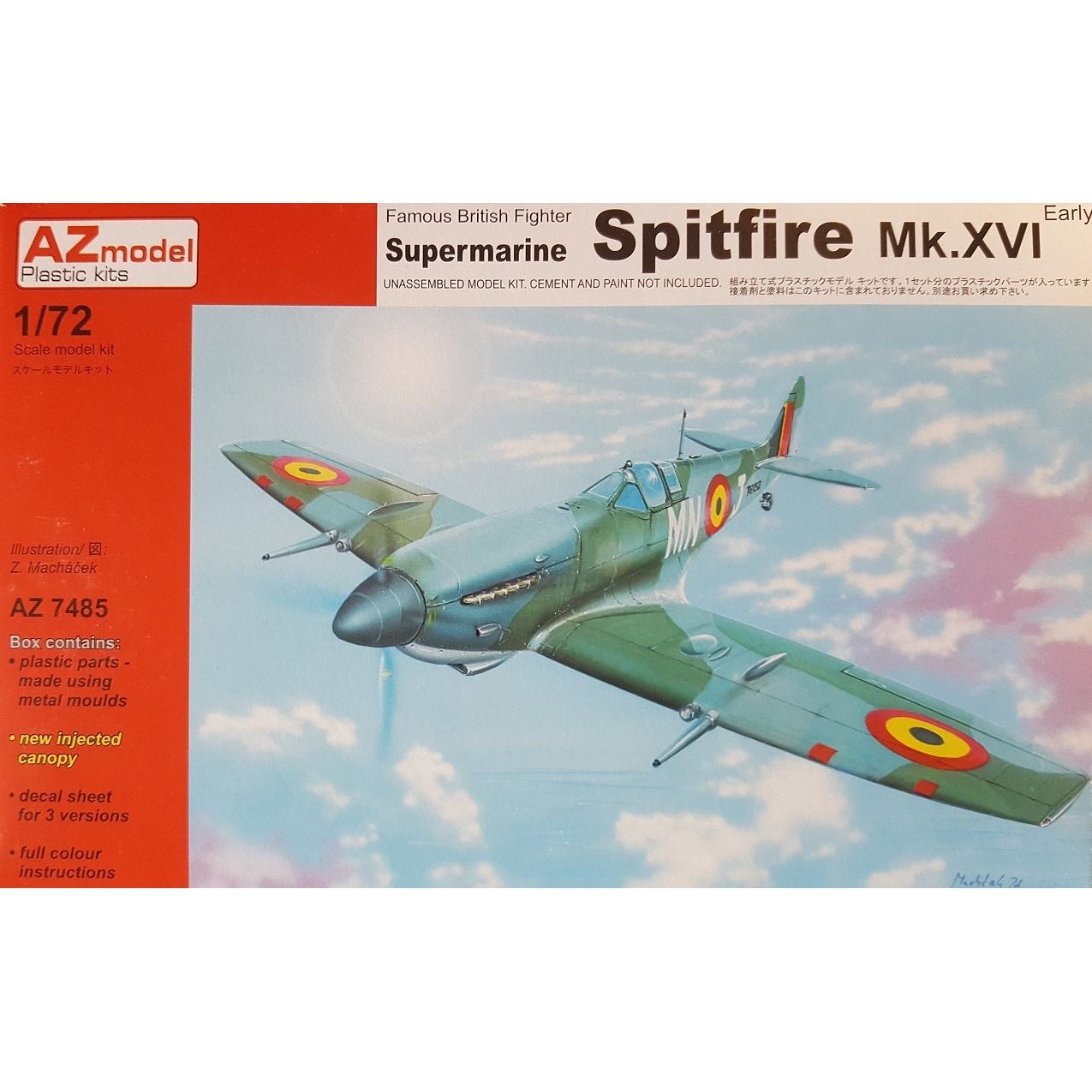 AZ Models 1/72 Spitfire Mk.XVIe Early Plastic Model Kit [AZ7485]