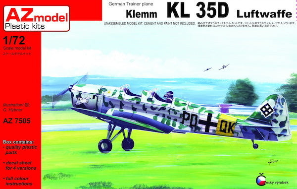 AZ Models 1/72 Klemm Kl 35D Luftwaffe  Plastic Model Kit [AZ7505]