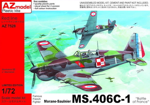 AZ Models 1/72 MS-406 France Plastic Model Kit [AZ7528]