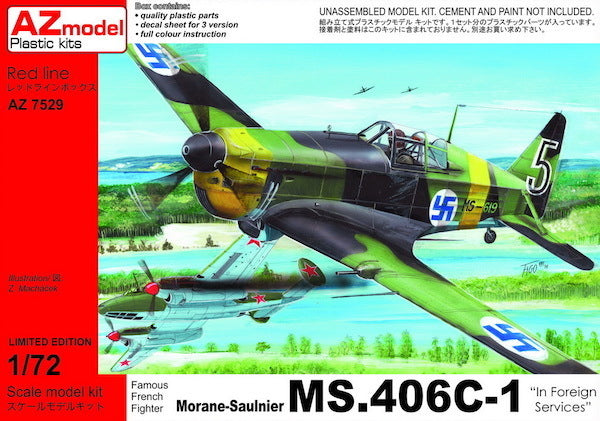 AZ Models 1/72 MS-406 Fin,Yugo,Vichy Plastic Model Kit [AZ7529]