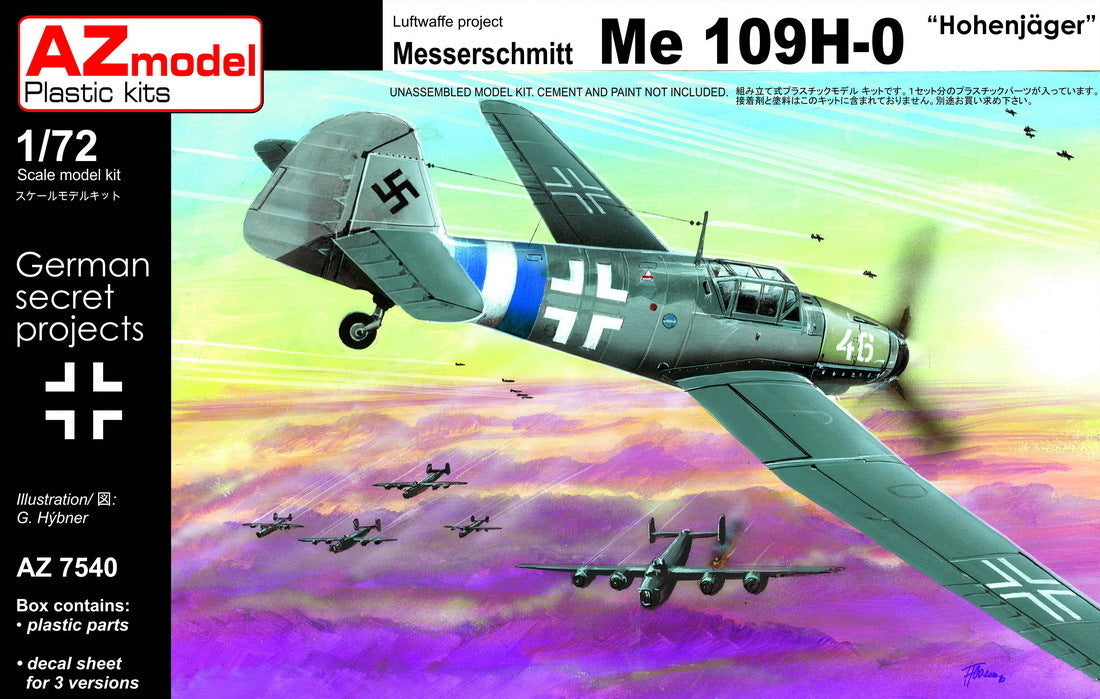 AZ Models 1/72 Bf 109H-0 Plastic Model Kit [AZ7540]