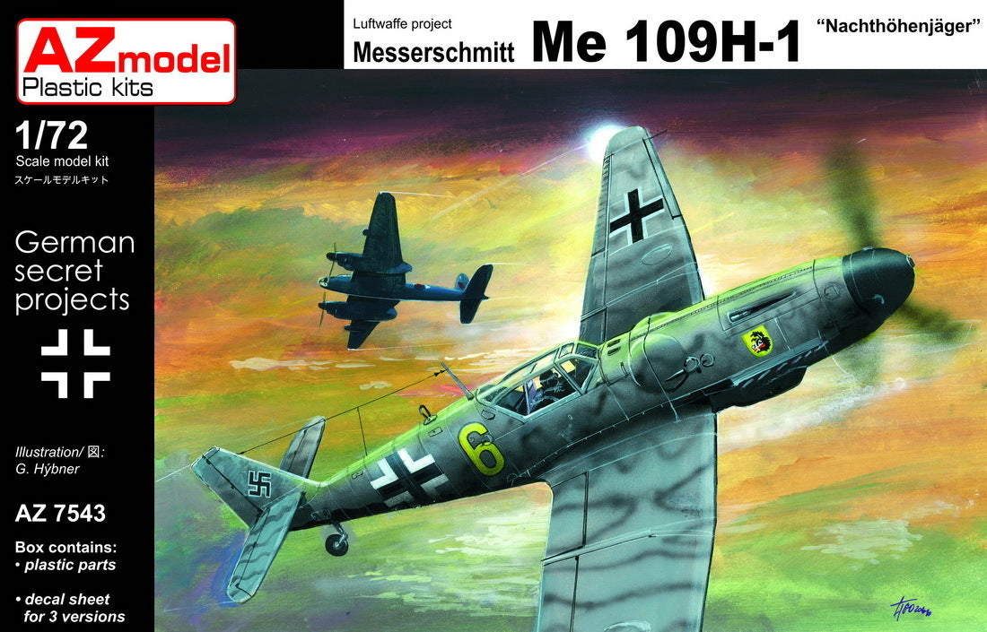 AZ Models 1/72 Bf 109H-1 Hohenjager Plastic Model Kit [AZ7543]