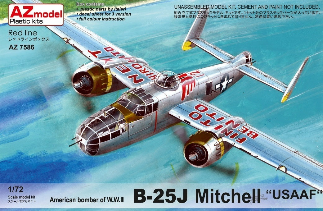 AZ Models 1/72 B-25J Mitchell "USAAF" Ex. Italeri Plastic Model Kit [AZ7586]