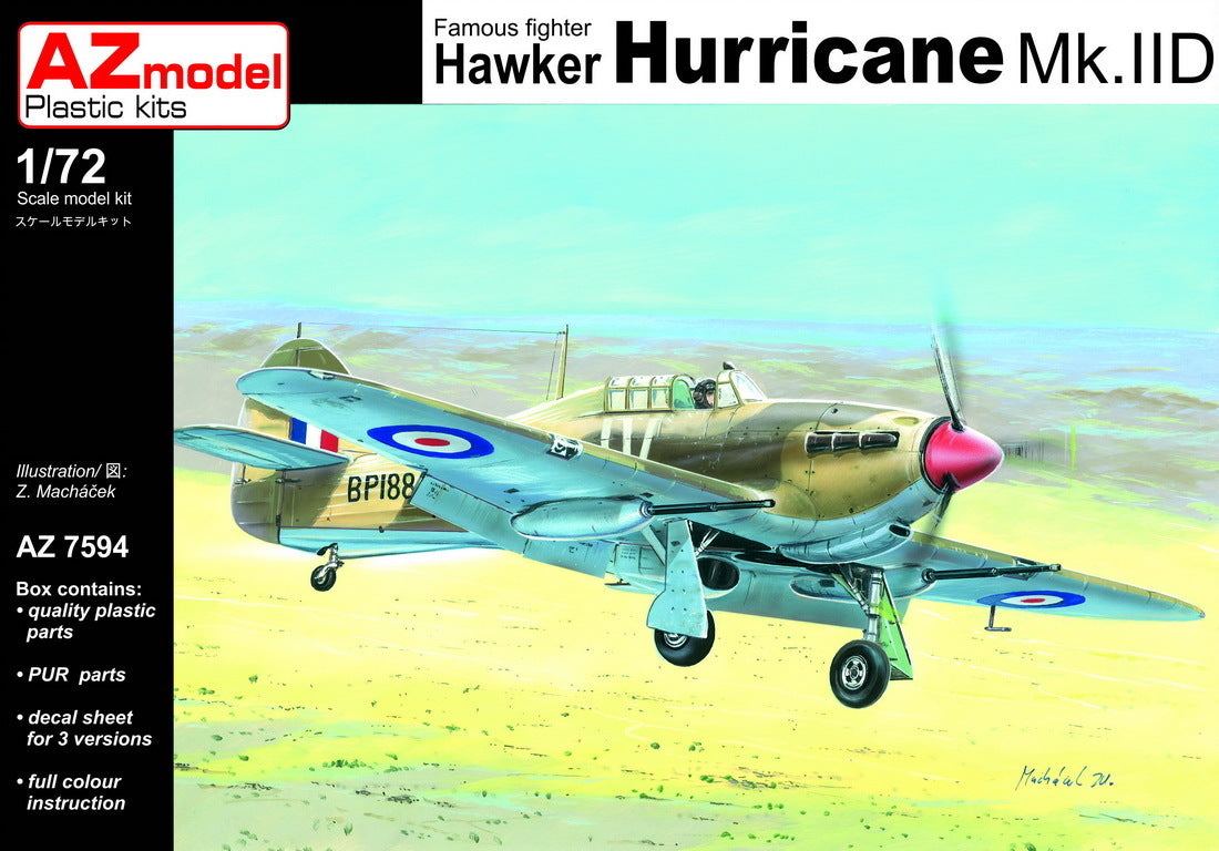 AZ Models 1/72 Hawker Hurricane Mk.IID w/PUR parts Plastic Model Kit [AZ7594]