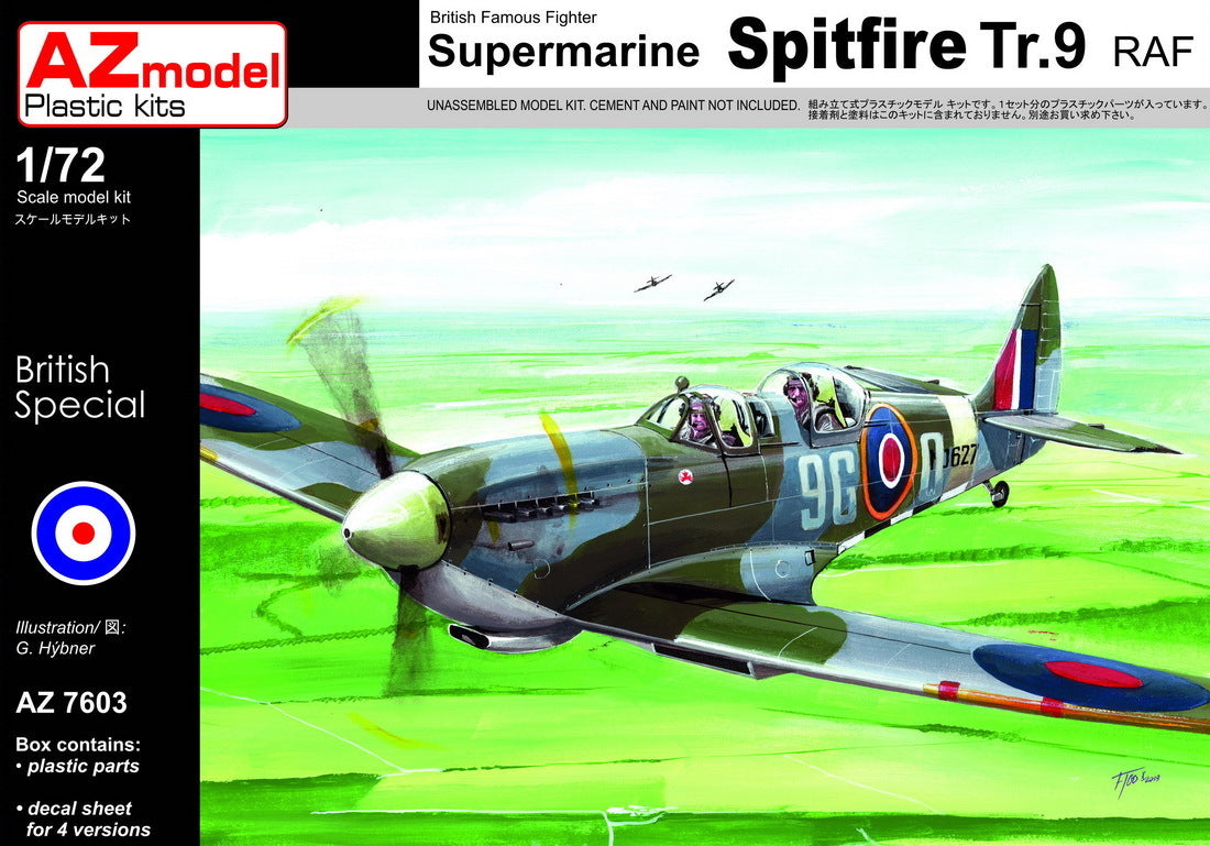 AZ Models 1/72 Spitfire Tr.9 RAF Plastic Model Kit [AZ7603]