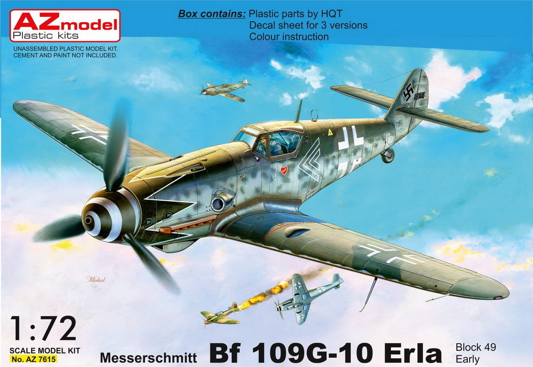 AZ Models 1/72 Bf 109G-10 Erla early, blocj 49XX Plastic Model Kit [AZ7615]