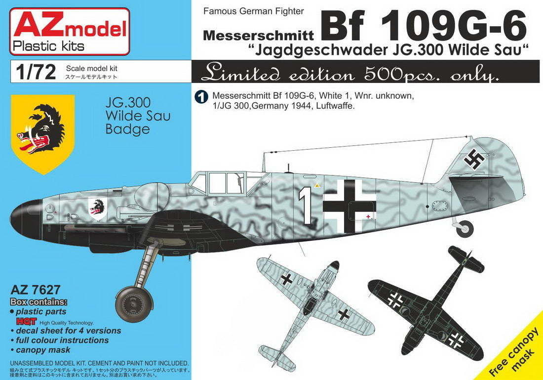 AZ Models 1/72 Bf 109G-6 JG.300 Pt.II â€“ LIMITED EDITION Plastic Model Kit [AZ7627]