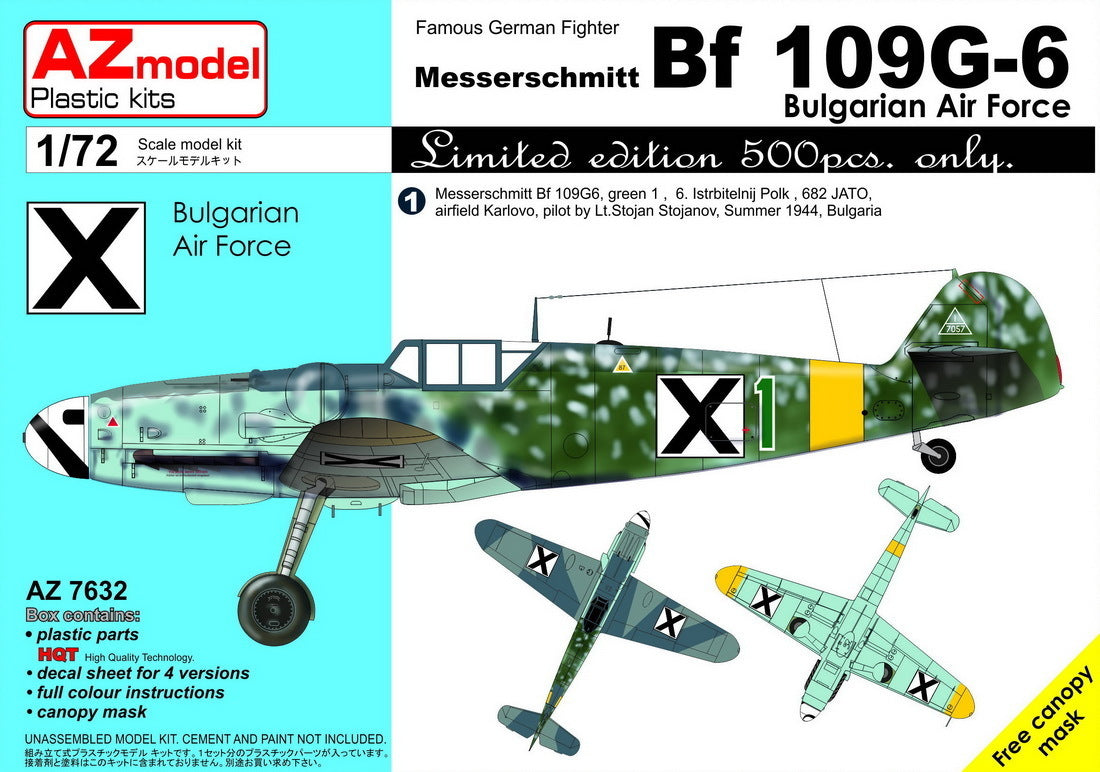 AZ Models 1/72 Bf 109G-6 Bulgarian Air Force Plastic Model Kit [AZ7632]