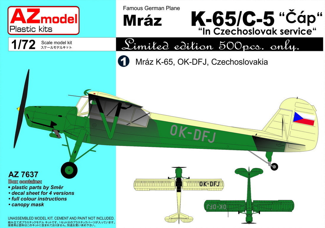 AZ Models 1/72 K-65/C-5 CapIn Czechoslovak service Plastic Model Kit [AZ7637]