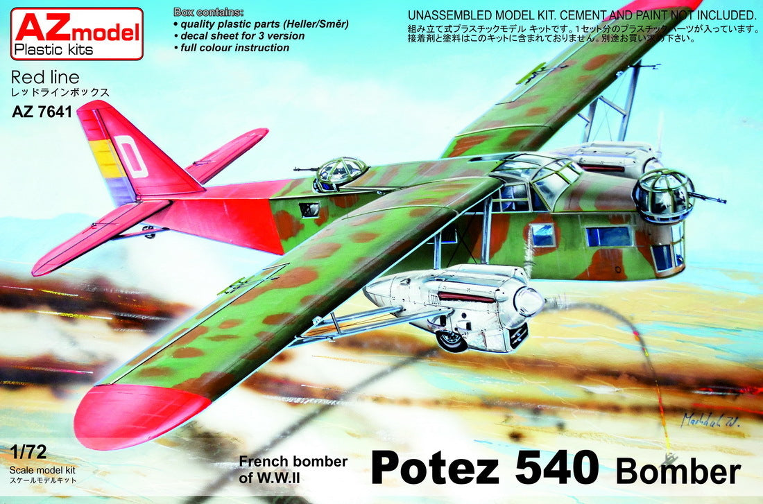 AZ Models 1/72 Potez 540 Bomber Plastic Model Kit [AZ7641]