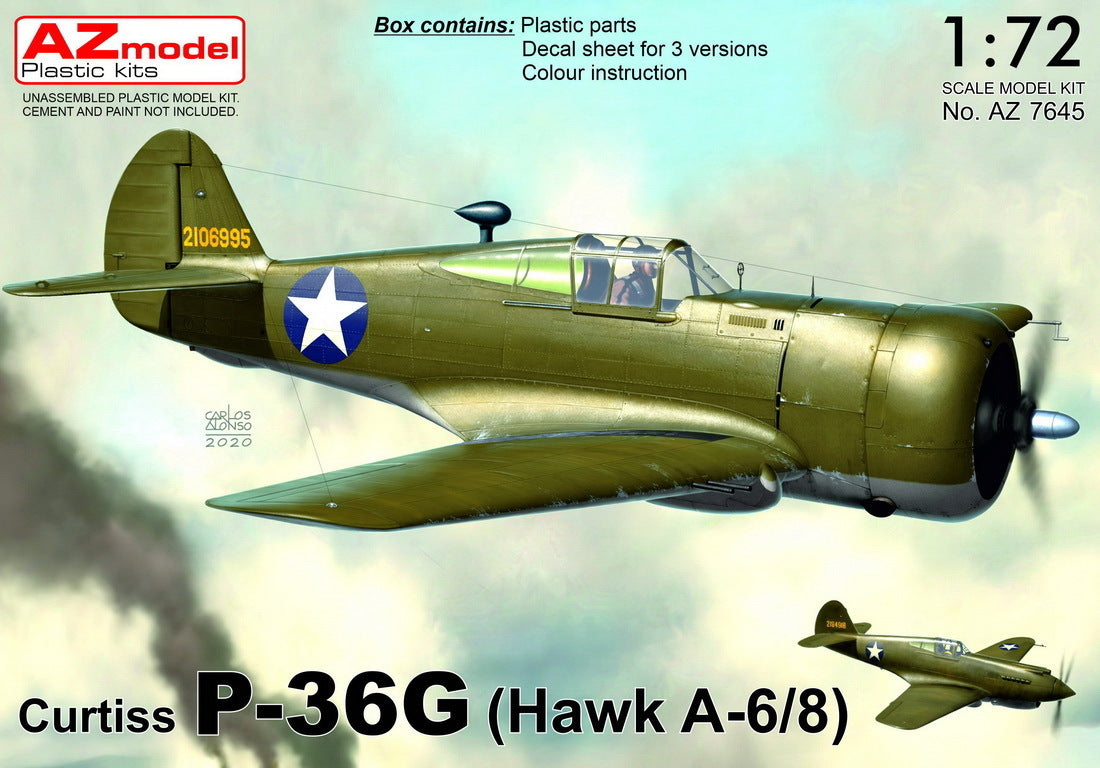 AZ Models 1/72 Curtiss P-36G (Hawk A-6/8) Plastic Model Kit [AZ7645]