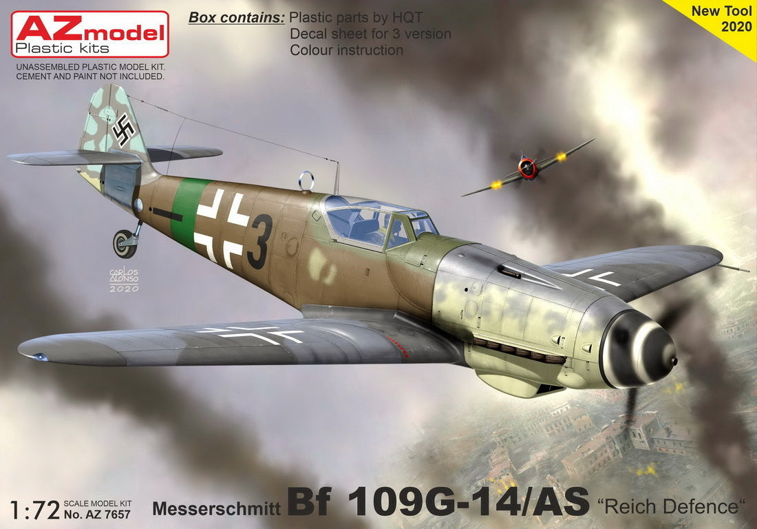 AZ Models 1/72 Bf 109G-14/AS Reich Defence Plastic Model Kit [AZ7657]