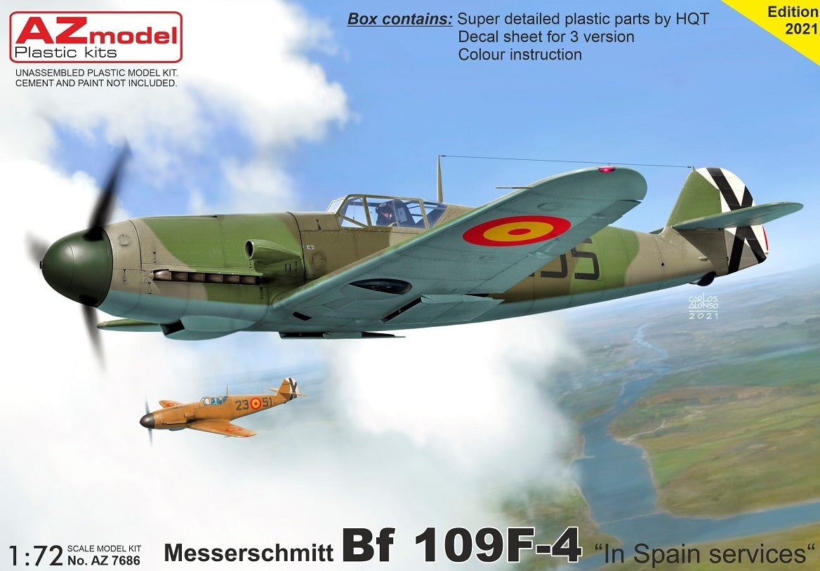 AZ Models 1/72 Bf 109F-4 "In Spanish services" Plastic Model Kit [AZ7686]