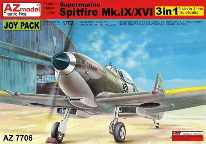 AZ Models 1/72 Spitfire Mk. IX/16 JOY PACK 3 in 1 Plastic Model Kit [AZ7706]