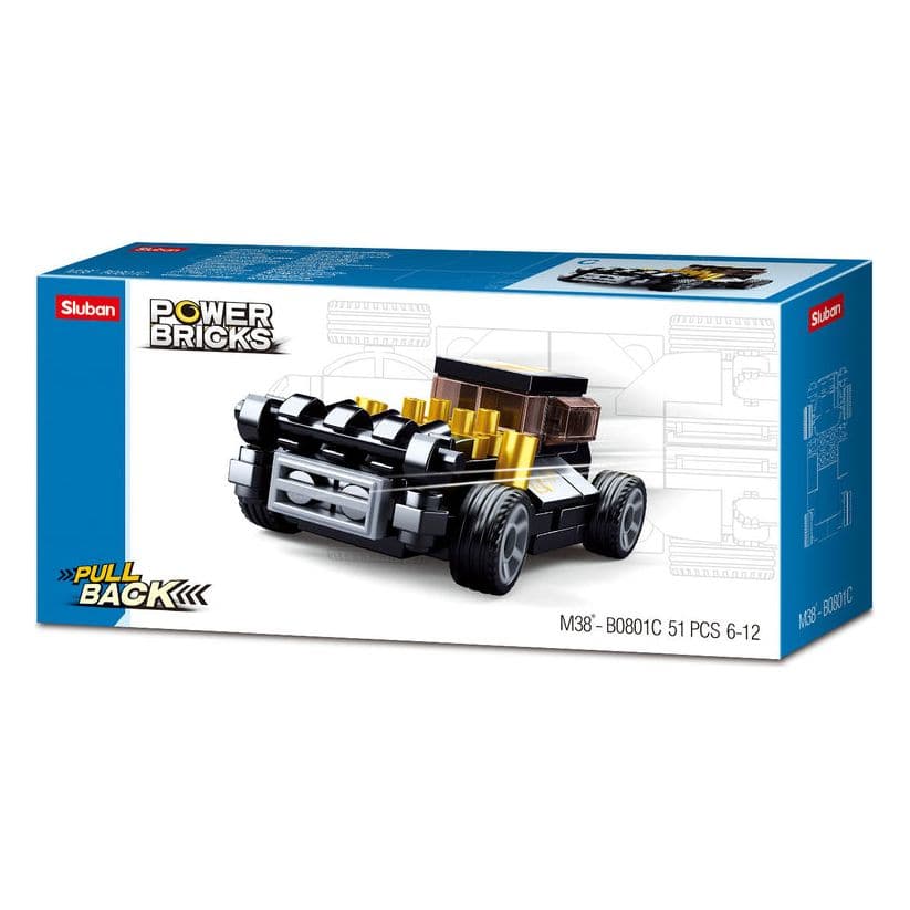 SLUBAN POWER BRICKS PULL BACKS CARS RANDOM PACK