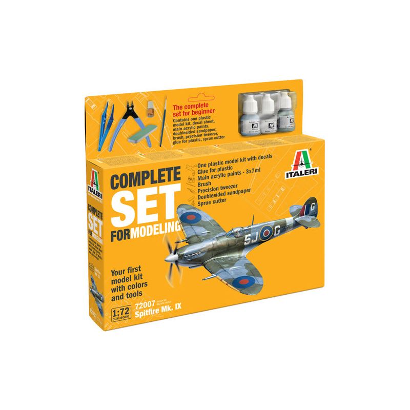 ITALERI 1/72 Spitfire Mk. IX Complete Set - Includes Tools and Paints