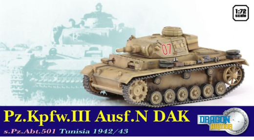 Dragon Armour 60601 1/72 Pz.Kpfw.III Ausf.N DAK s.Pz.Abt.501 Tunisia 1942/43