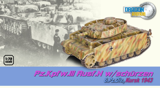 Dragon Armour 60647 1/72 Pz.Kpfw.III Ausf.N w/Schurzen 6.Pz.Div., Kursk 1943