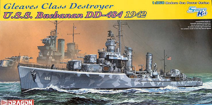 Dragon 1/350 U.S.S. Buchanan DD-484 1942 Plastic Model Kit