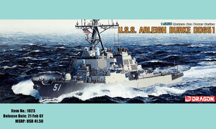 Dragon 1/350 U.S.S. Arleigh Burke DDG-51 Plastic Model Kit [1023]