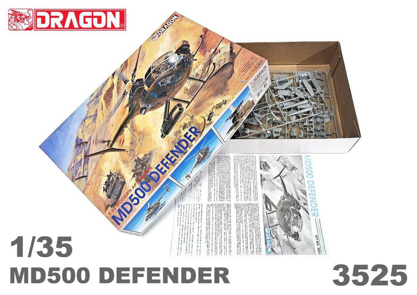 Dragon 1/35 MD500 Defender Plastic Model Kit [3525]