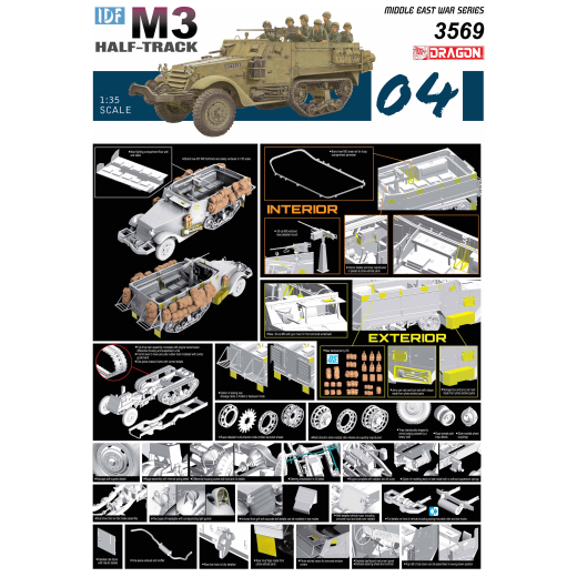 Dragon 1/35 IDF M3 Half Track Plastic Model Kit [3569]