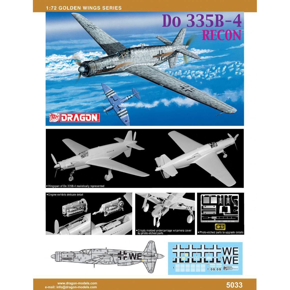 Dragon 1/72 Do 335B-4 Recon Plastic Model Kit