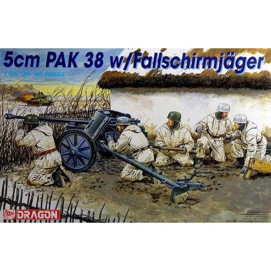 DRAGON 1/35 5cm PaK 38 w/Fallschirmjager Plastic Model Kit [6118]