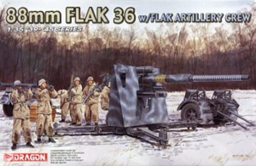 Dragon 1/35 88mm Flak 36 w/Flak Artillery Crew Plastic Model Kit [6260]