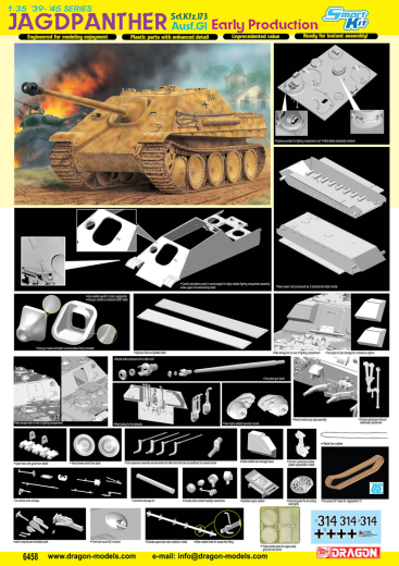 Dragon 1/35 Sd.Kfz.173 Jagdpanther Ausf.G1 Early Production (Smart Kit) [6458]