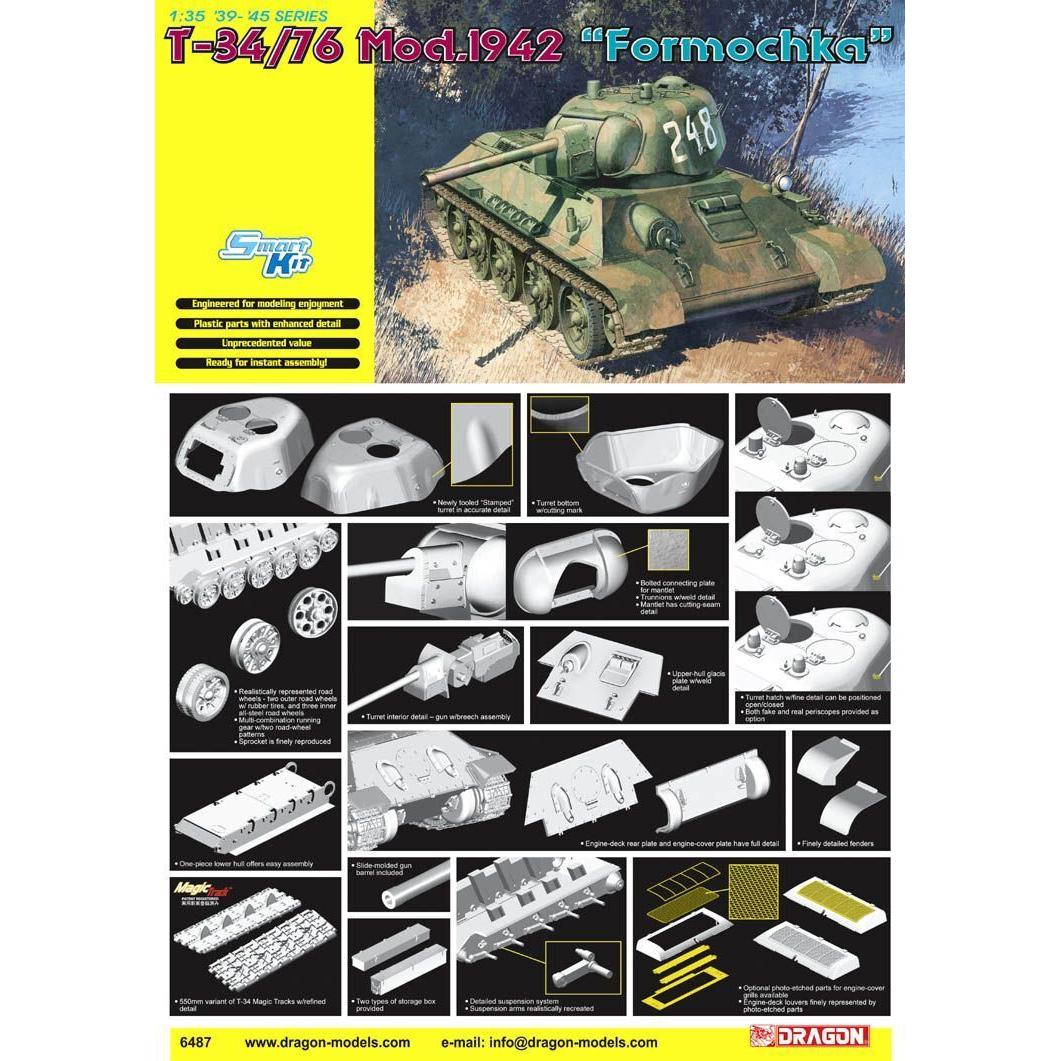 Dragon 1/35 T-34/76 Mod. 1942 "Formochka" Plastic Model Kit