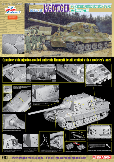 Dragon 1/35 Jagdtiger Porsche Production w/Zimmerit [6493]