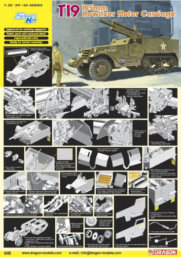 Dragon 1/35 T19 105mm Howitzer Motor Carriage Plastic Model Kit [6496]