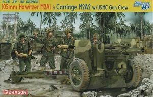 Dragon 1/35 105mm Howitzer M2A1 & Carriage M2A2 w/USMC Gun Crew Plastic Model Kit [6531]