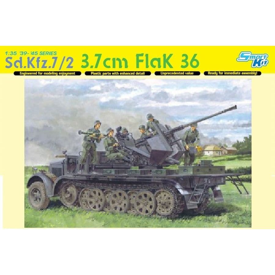 DRAGON 1/35 Sd.Kfz.7/2 3.7cm FlaK 36 Plastic Model Kit