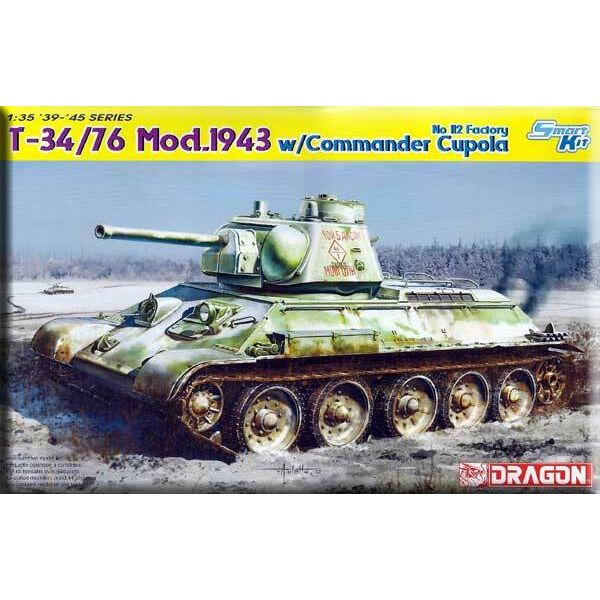 Dragon 1/35 T-34/76 Mod. 1943 w/Commander Cupola (No. 112 Factory) Plastic Model Kit [6584]