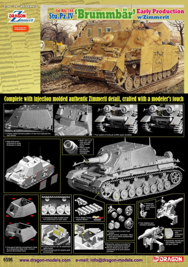 Dragon 1/35 Sd.Kfz.166 Stu.Pz.IV 'BRUMMBÃ„R' EARLY PRODUCTION w/ZIMMERIT [6596]